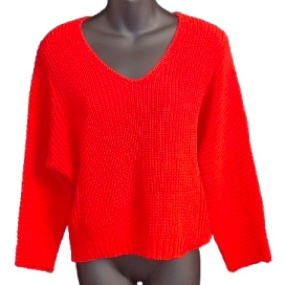 Massimo Dutti Red V-Neck Sweater size M